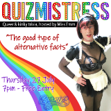 QuizMistress Queer & Kinky Trivia, 27 July 2023 at Bernie's Bar Newcastle